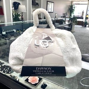 ugg dawson tipped faux fur tablet pouf